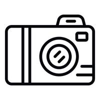 Photo camera icon, outline style vector