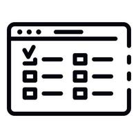 Web page window icon, outline style vector