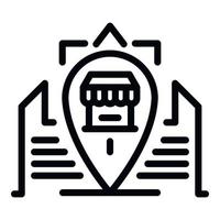 Street shop location icon, outline style vector