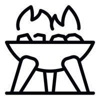 Campfire bowl icon, outline style vector