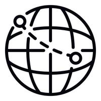icono de viaje global, estilo de contorno vector