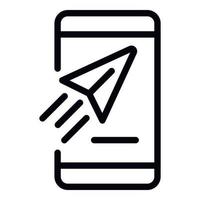 Smartphone messenger icon, outline style vector