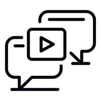 Video chat icon, outline style vector