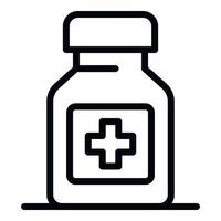 Pills jar icon, outline style vector