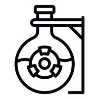 Radiation flask icon, outline style vector