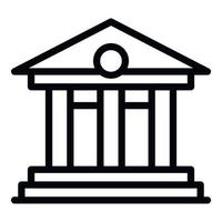 Court building icon, outline style vector