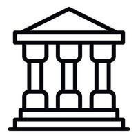 Justice building icon, outline style vector