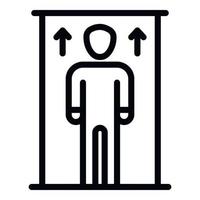 Man in elevator up arrows icon, outline style vector