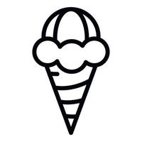 icono de cono de helado, estilo de contorno vector