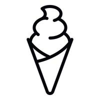 icono de helado de plátano, estilo de esquema vector
