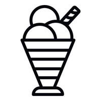 Fruit milkshake icon, outline style vector