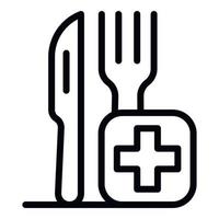 icono de instrumento de alimentos médicos, estilo de contorno vector