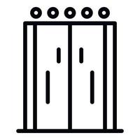 Elevator doors with indicator icon, outline style vector