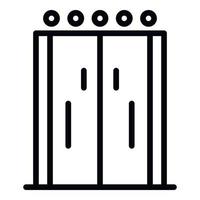 Elevator doors with indicator icon, outline style vector