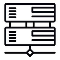 Office server icon, outline style vector