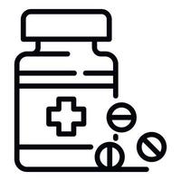 Medical pills icon, outline style vector