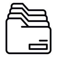 Row of folders icon, outline style vector