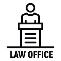 Law office icon, outline style vector