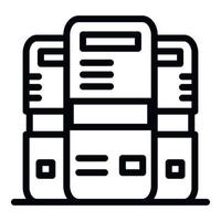 Powerful server icon, outline style vector
