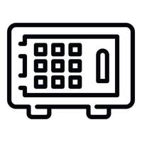 Mini safe icon, outline style vector