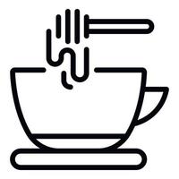 Tea with honey icon, outline style vector