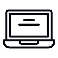 Laptop icon, outline style vector