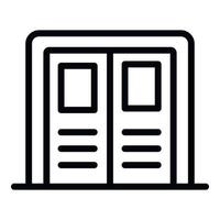 Double door icon, outline style vector