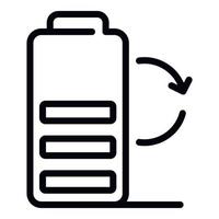 Recycling battery icon, outline style vector