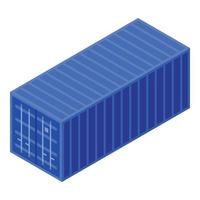 Port cargo container icon, isometric style vector