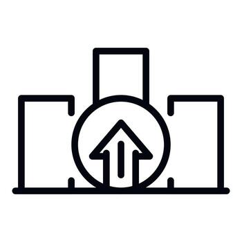 icono de carga de inicio, estilo de esquema vector