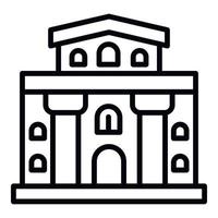 Architectural building icon, outline style vector