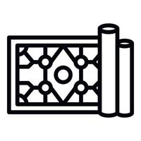 Turkish carpet icon, outline style vector