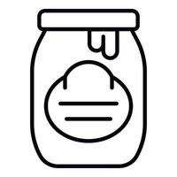 Honey jar icon, outline style vector