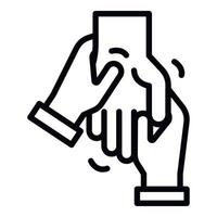 Hand massage icon, outline style vector