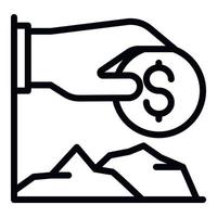 Money graph startup icon, outline style vector