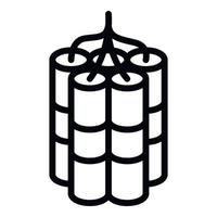 Dynamite icon, outline style vector