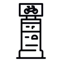 Kiosk bike rent icon, outline style vector