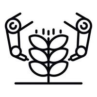 Robot extract plant icon, outline style vector