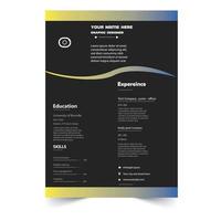 gradient job resume design for employee vector