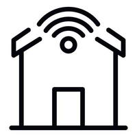 icono de casa inteligente wifi, estilo de esquema vector