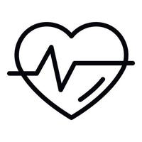 Healthy heart rate icon, outline style vector