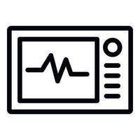 Heart rate monitor icon, outline style vector