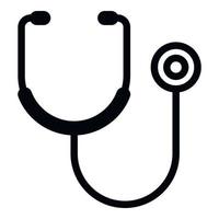 Medical stethoscope icon, outline style vector