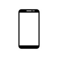 smartphone con una pantalla blanca vacía aislada en un fondo blanco. ilustración vectorial vector