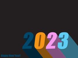 Colored volumetric figures 2023. Goals and plans for the new year, vector trendy background for branding, calendar, card, banner, cover