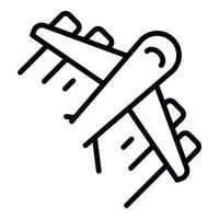 Airplane icon, outline style vector