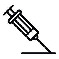 Medical syringe icon, outline style vector