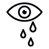 Tears from eye icon, outline style vector