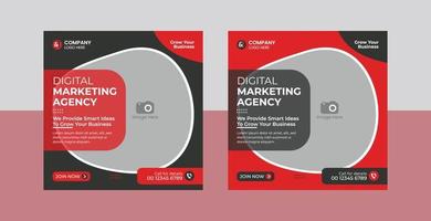 Creative digital marketing agency and corporate business flyer social media post banner template vector