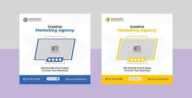 Creative digital marketing agency and corporate business flyer social media post banner template vector